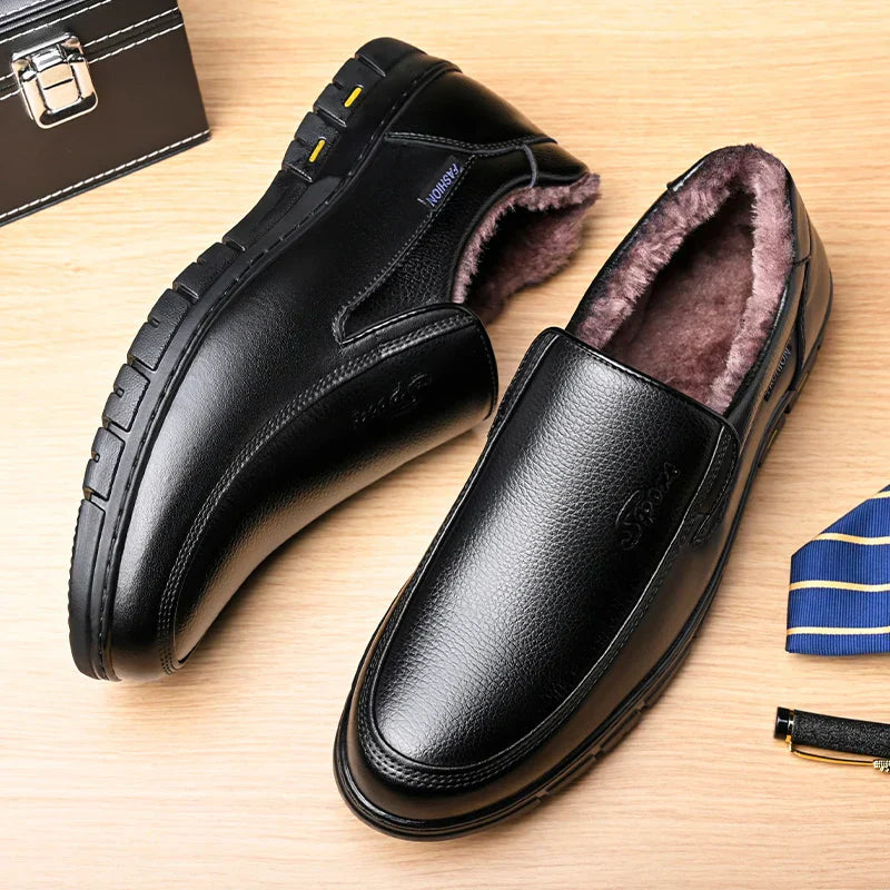 Genuine Leather Slip-On Dress Shoes